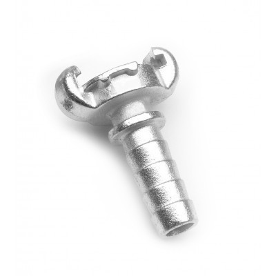 Fitting with serrated hose shank