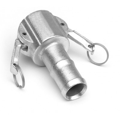 Female fitting with hose shank with 2 levers