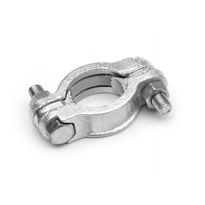 Two-bolt hose clamp without gripping fingers - cast iron