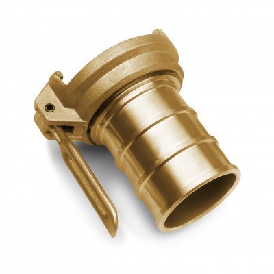 Quick female fitting with handle and hose shank - brass