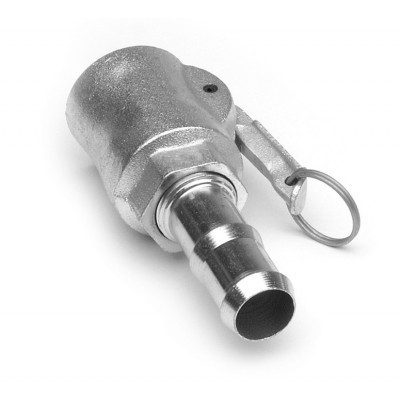 Female fitting with hose shank with 1 lever - malleable iron