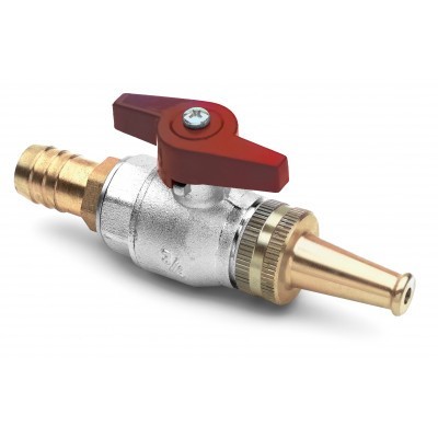 Sphere valve with nozzle and butterfly handle - brass