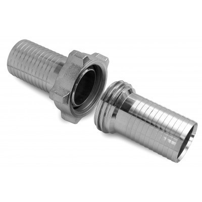 Complete fitting (male, female, nut) with trapezoidal thread&nbsp;- carbon steel