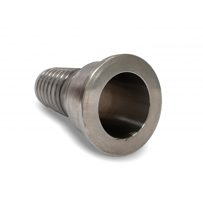 Female fitting with hose shank - stainless steel AISI 316