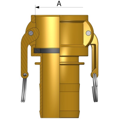 Fitting type C with hose shank - brass