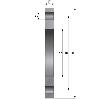 Flangia EN 1092-1/01 PN 40 (piana) - acciaio al carbonio