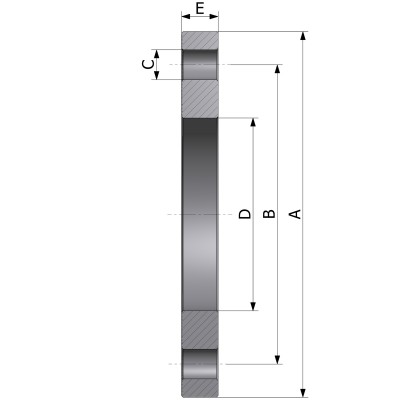 Flangia EN 1092-1/01 PN 6 (piana) - acciaio al carbonio
