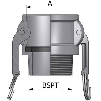 Raccordo tipo B con filettatura maschio BSPT - acciaio inox AISI 316