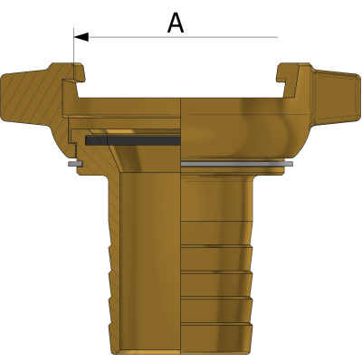 Quick female fitting with wings and hose shank&nbsp;- brass
